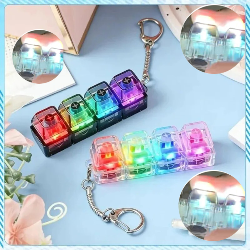 Electronics Gadgets For Kids - LED Keyboard/ Keychain Fidget Toy Crystal