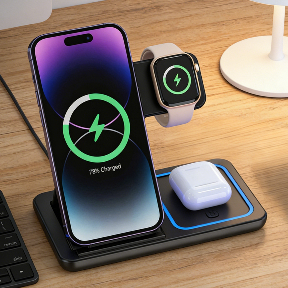 Portable Wifi Hotspot - Foldable 3 in 1 Wireless Charging