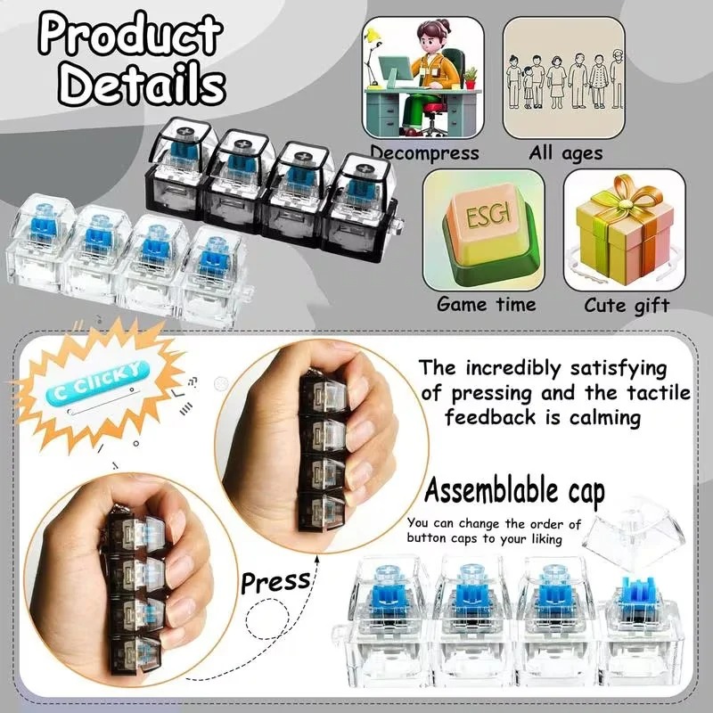 、/LED Keyboard Keychain Fidget - Electronics Gadgets For Kids incelemesi ve fiyatı