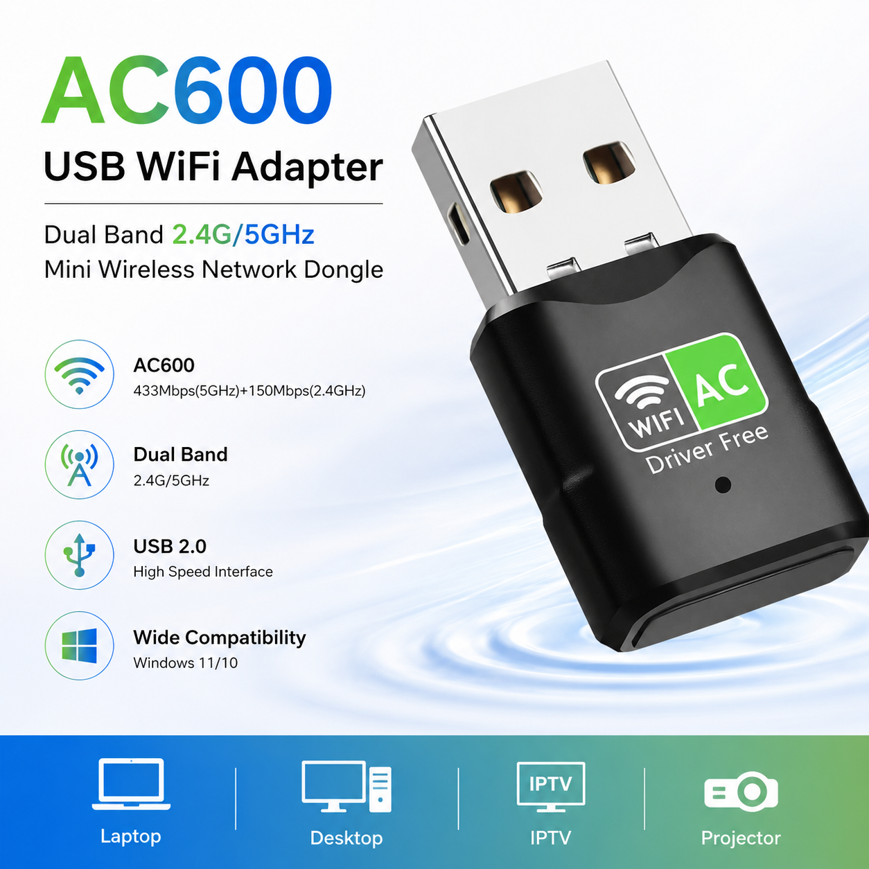 AC600 USB WiFi Adapter, Dual B - Mini Pc Windows incelemesi ve fiyatı